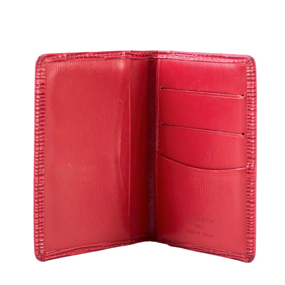 Authentic Louis Vuitton Red Epi Card Holder Wallet